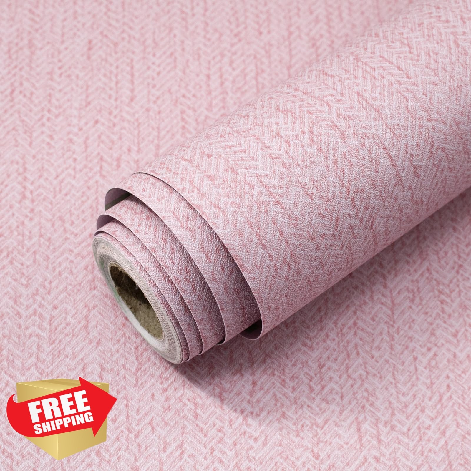 lenify Pink Grass Cloth Peel Stick 15.7″