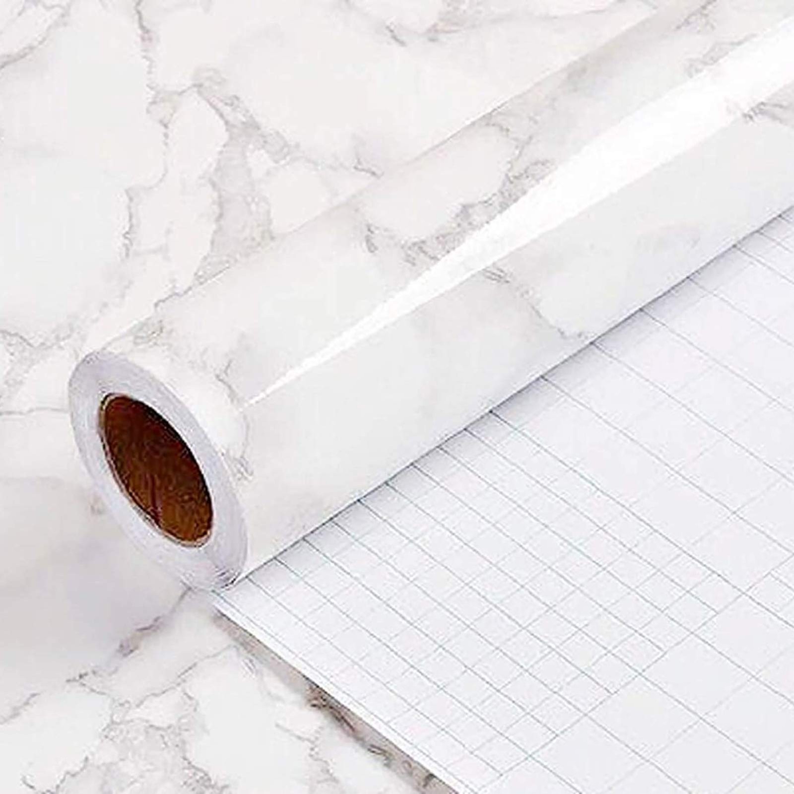 White Gray Contact Paper Marble 11.8×120
