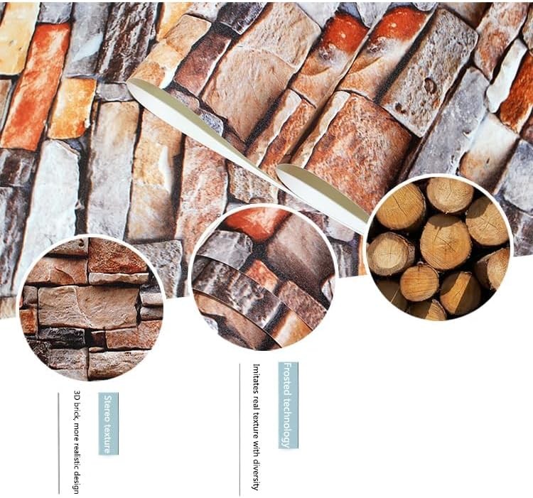 MelunMer Stone Peel and Stick Wallpaper Rock 17.7 x 393", wallpaper