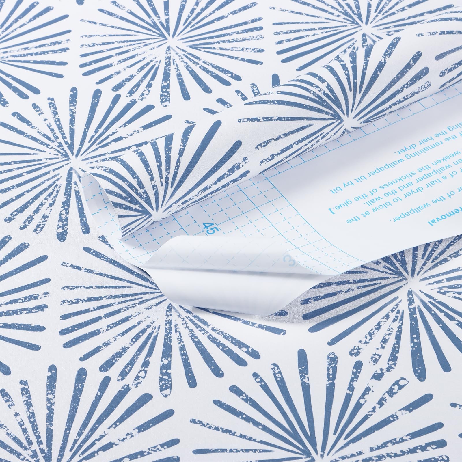 Guvana 17.3»×118» Peel and Stick Wallpaper Blue 17.3″ x 118″,