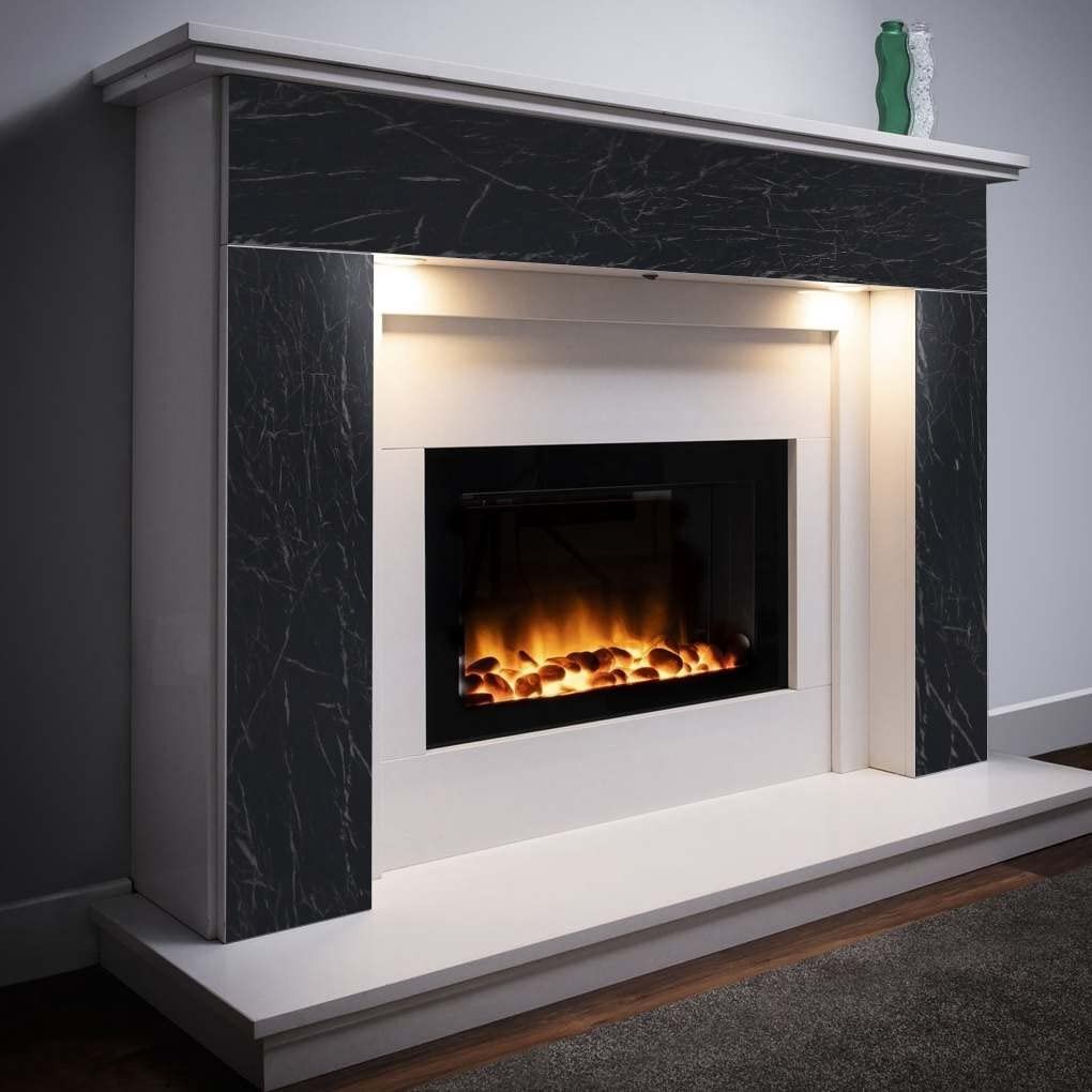 Arthome Black Marble,17″x120″ Inches Peel and Stick 17″ x 120″, Marble