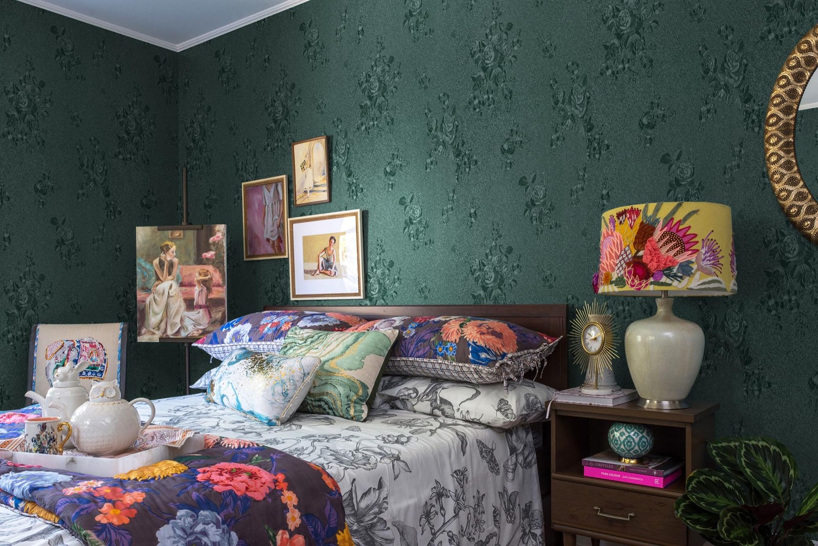 Erfoni 118″x17.7″ Dark Green Wallpaper Thicken 17.7″ x 118″,