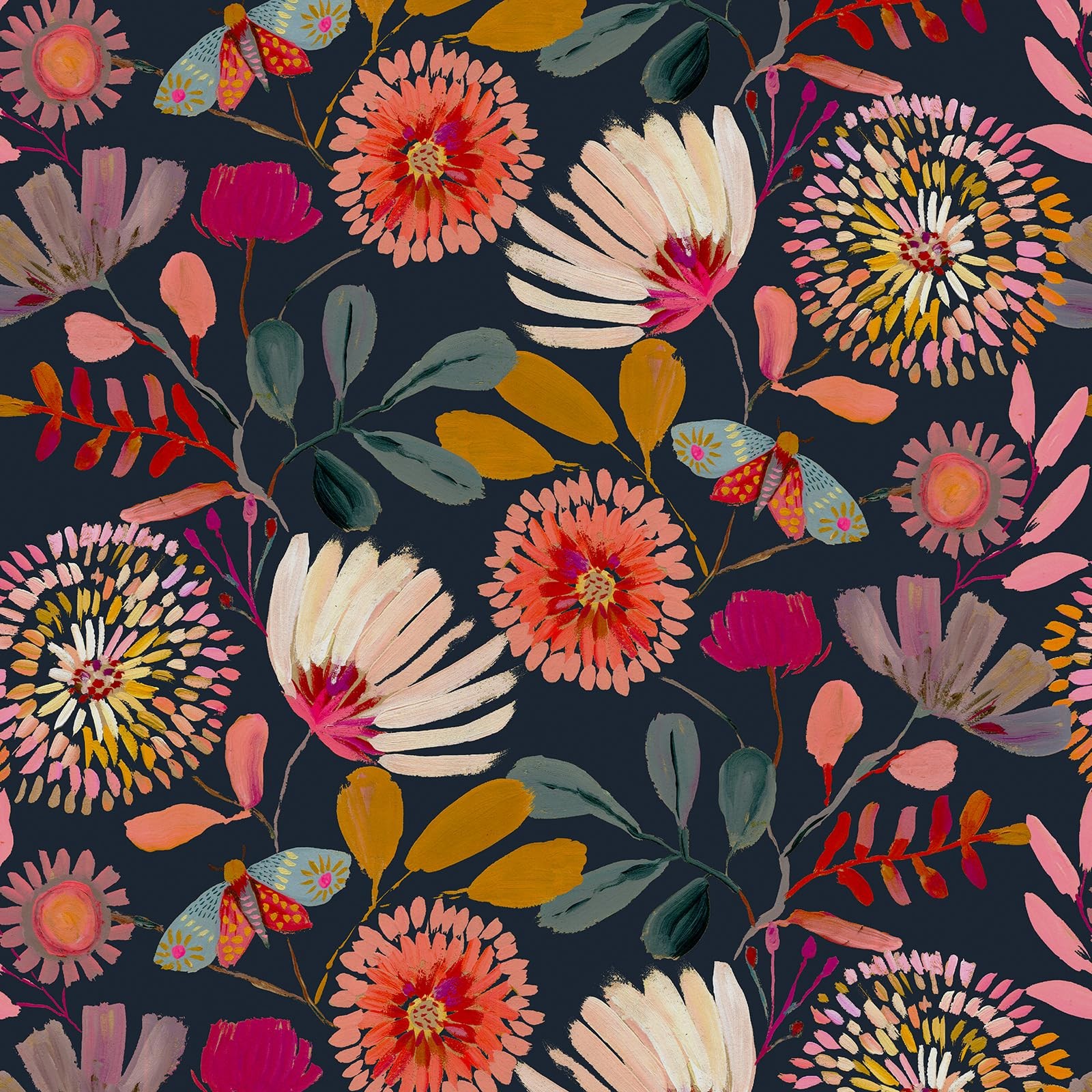 Vividpatch Wallpaper Peel and Stick Floral Wall 17.3″ x 118″, Style five