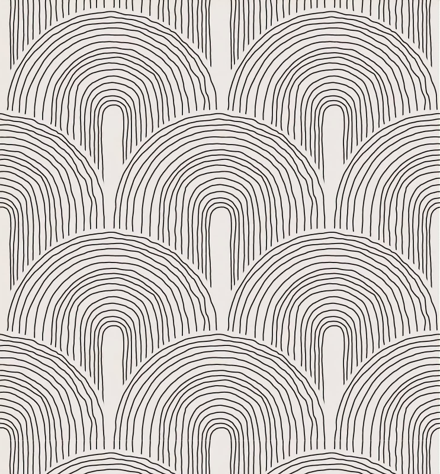 Meihodan Geometric Arch Peel and Stick 17.7″ x 118″, Black Light Grey