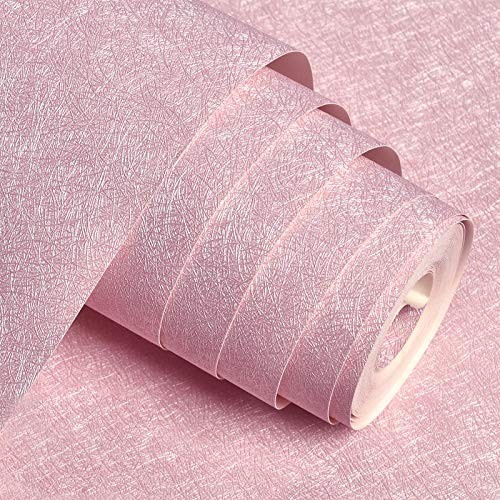 MelunMer Pink Peel and Stick Wallpaper 118In L 15.7In W 15.7″ x 118″,