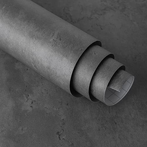Magielif 32″x118″ Dark Grey Black Concrete Wallpaper 32″ x 118″, Gray