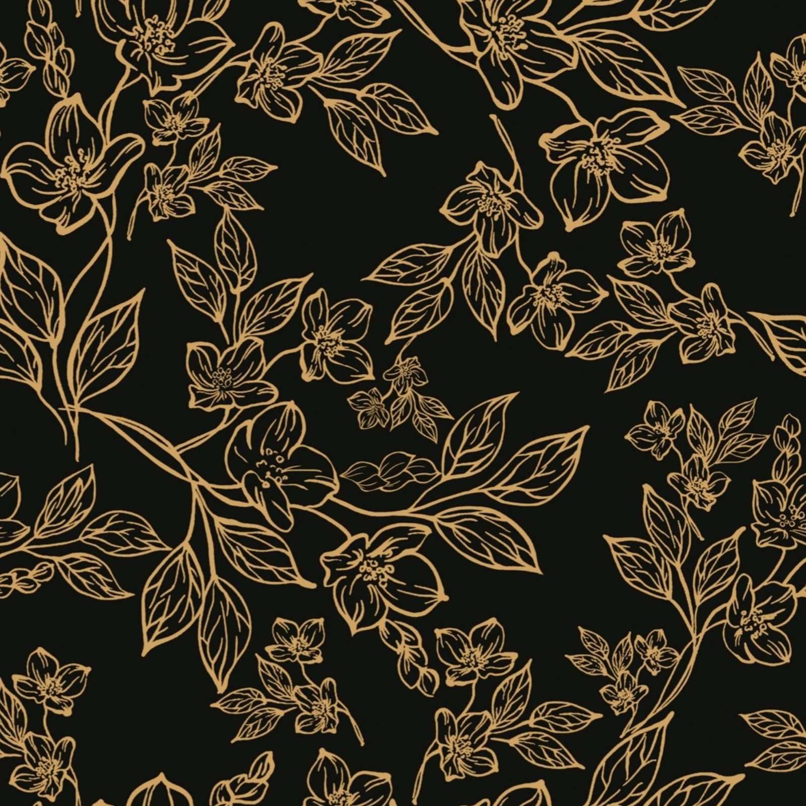 Ismoon Peel and Stick Wallpaper Black Gold 17.3″ x 78.7″, Black/Gold