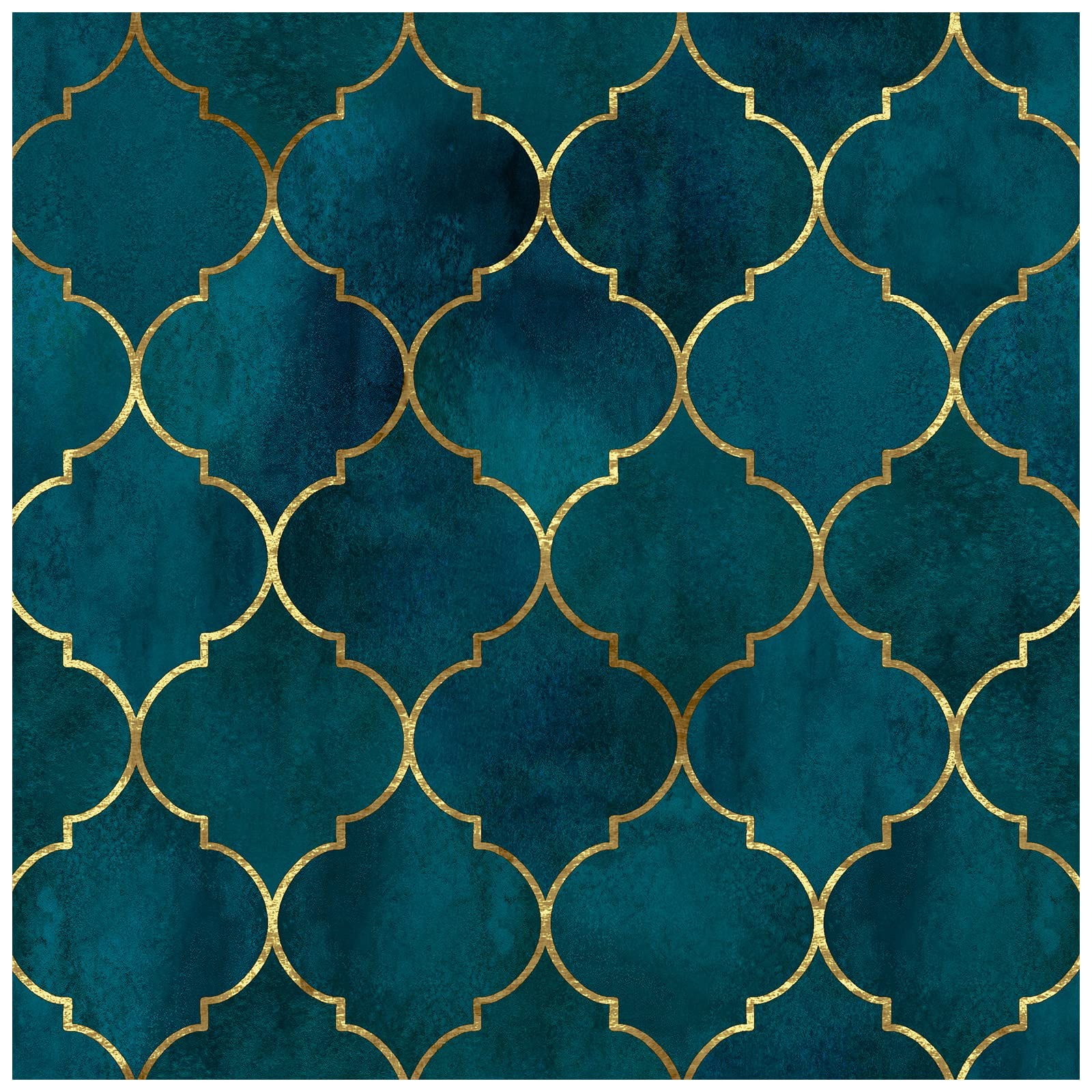 HAOKHOME Peel and Stick Wallpaper S: 17.7in x 9.8ft, Sapphire Blue/Bronze