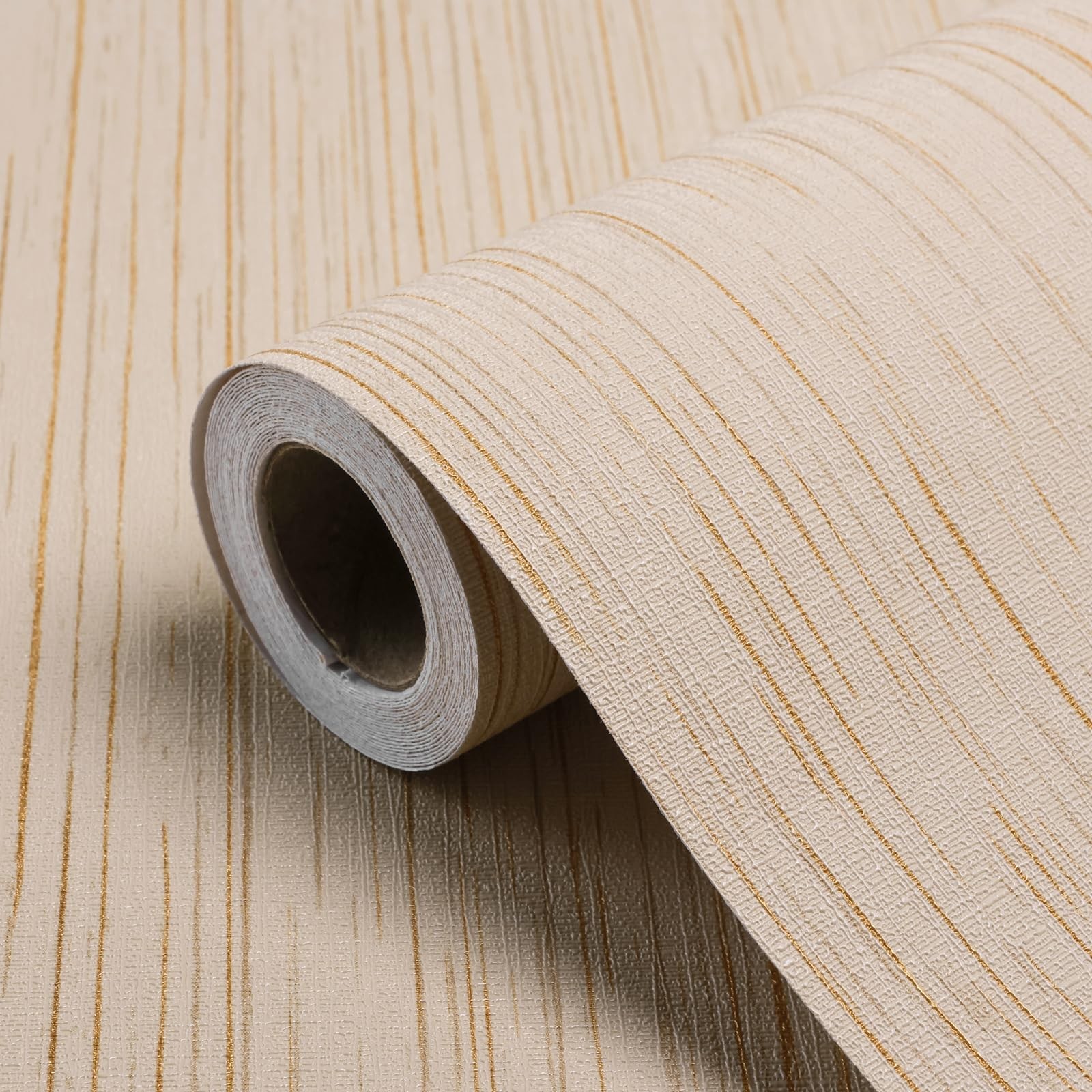 Beige Grasscloth Peel and Stick Wallpaper 15.7″ X 120″ Textured Self-Adhesive…