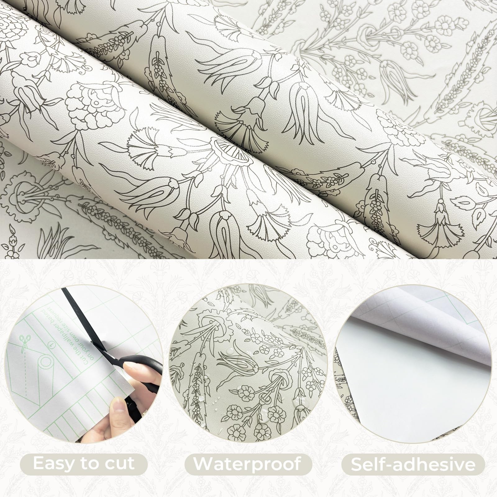 YXTII 17.3″ × 78.7″ Vintage Wallpaper Peel and x 78.7″, Light Brown