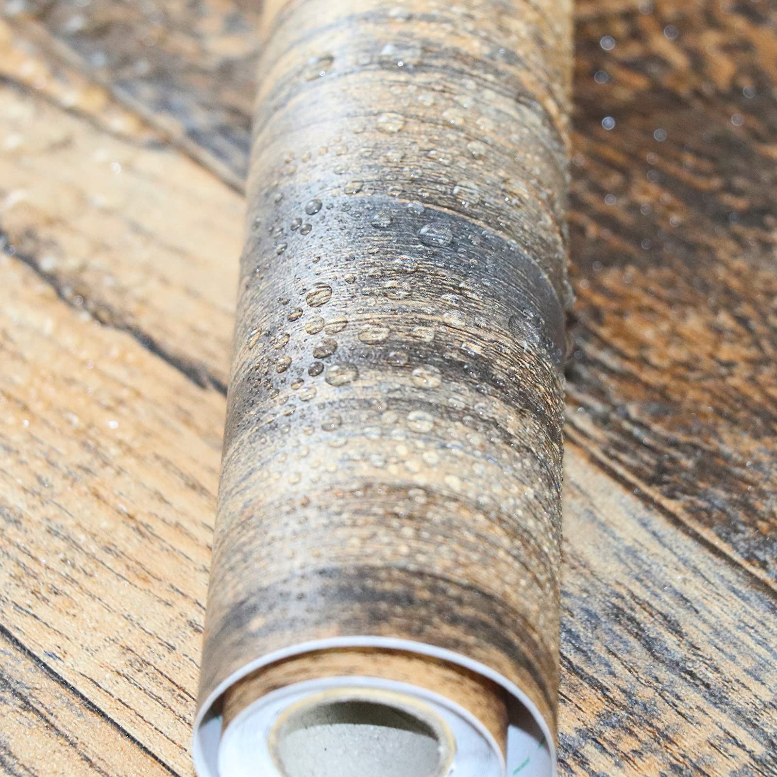 Hopeak Faux Wood Wallpaper Peel and Stick Self-Adhesive 17.5″ x 118″, Brown