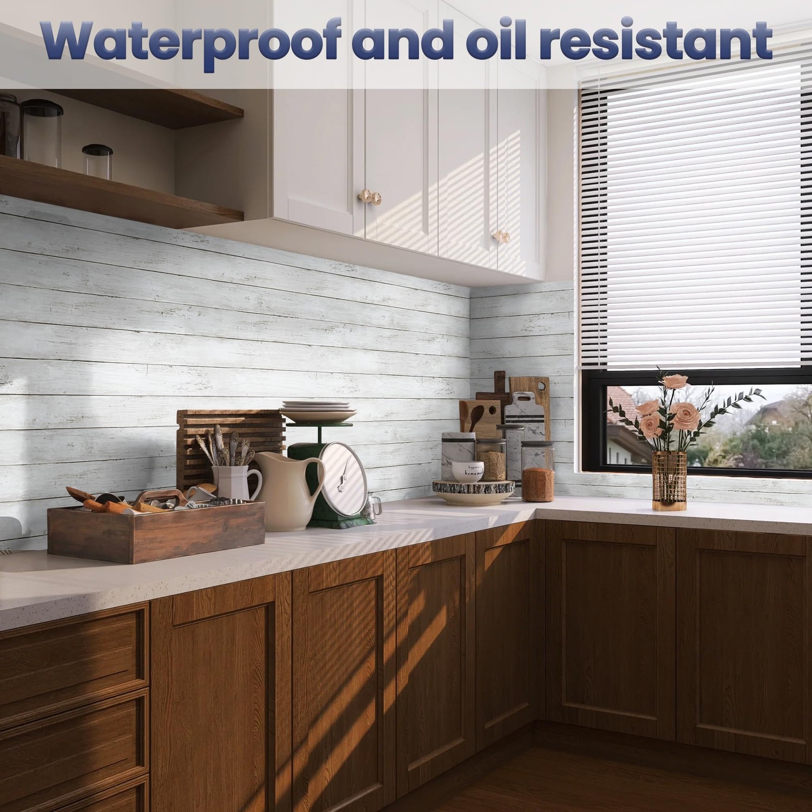Abyssaly Peel and Stick Wallpaper 17.7″ X 118″ White x 118″, White/Gray