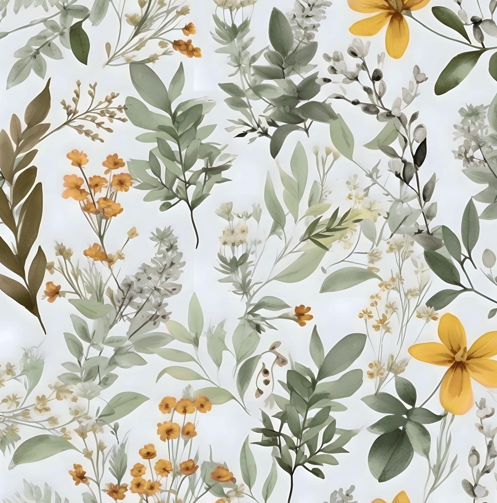 Green Leaf Wallpaper Peel and Stick, Vintage Floral 17.5″ x 78.7″,