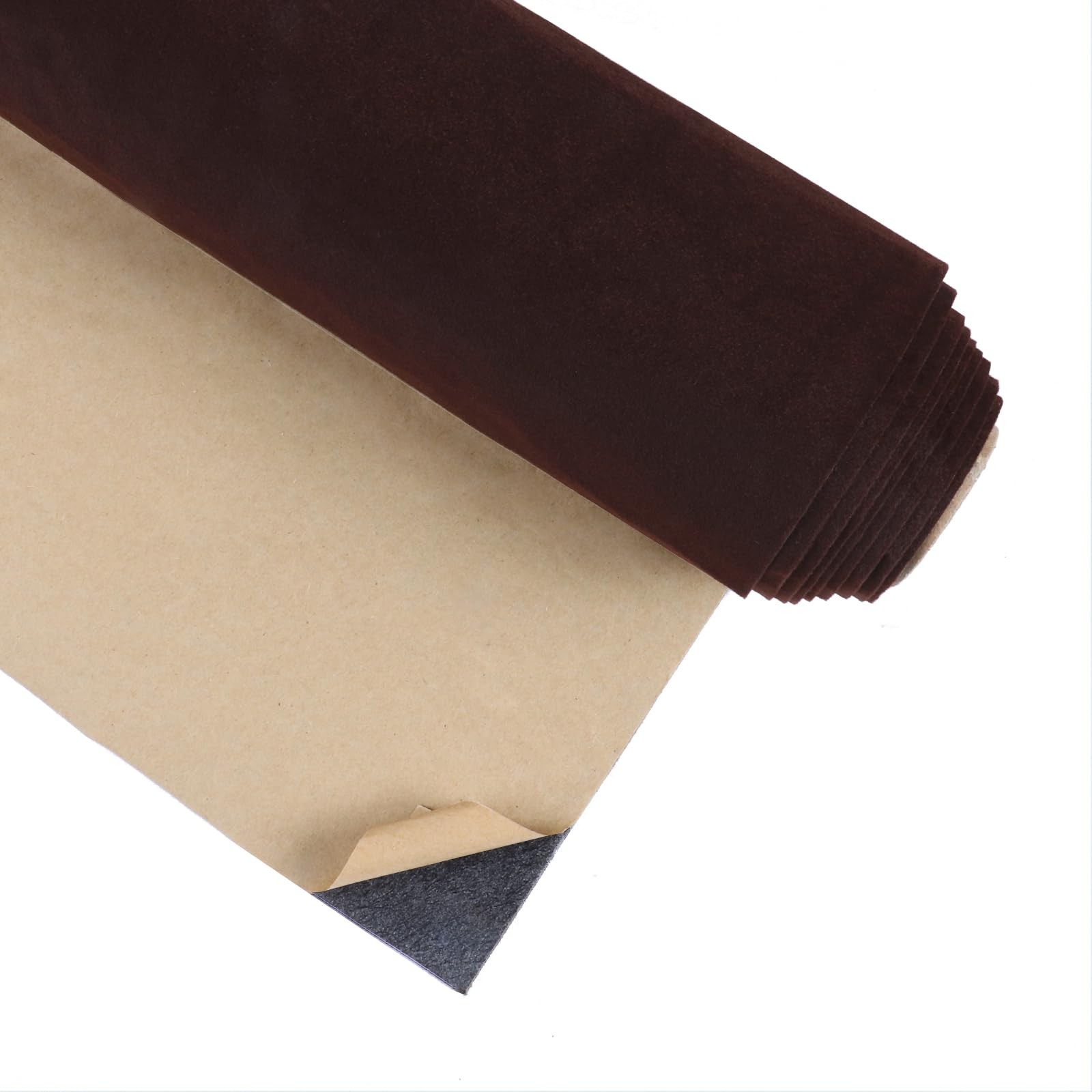 CRE8TIVE Colored Self Adhesive Velvet Flocking Liner for 12″W x 80″L, Brown