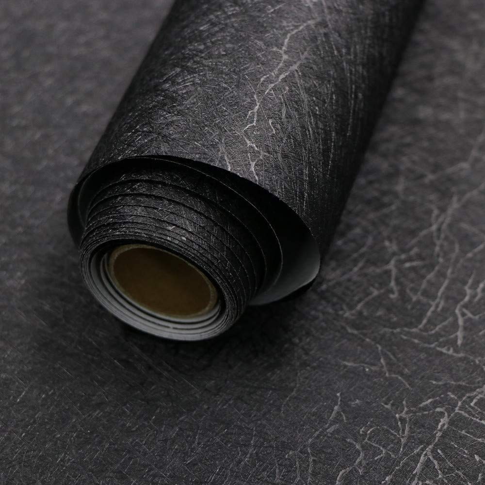 Abyssaly Black Silk Wallpaper Peel and Stick 15.7″ X x 590.5″,