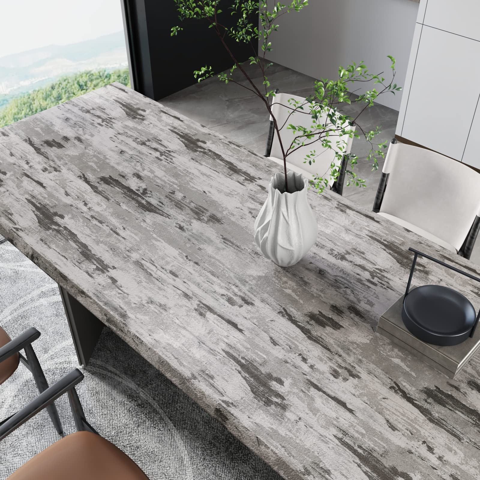 CRE8TIVE Stained Grey Concrete Wallpaper Cement 12″ x 80″,