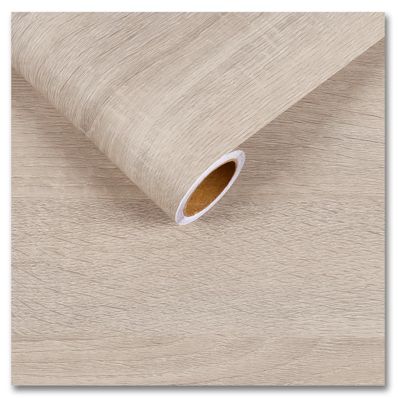 CRE8TIVE Beige Wood Wallpaper Peel and Stick Grain 12″ x 80″,