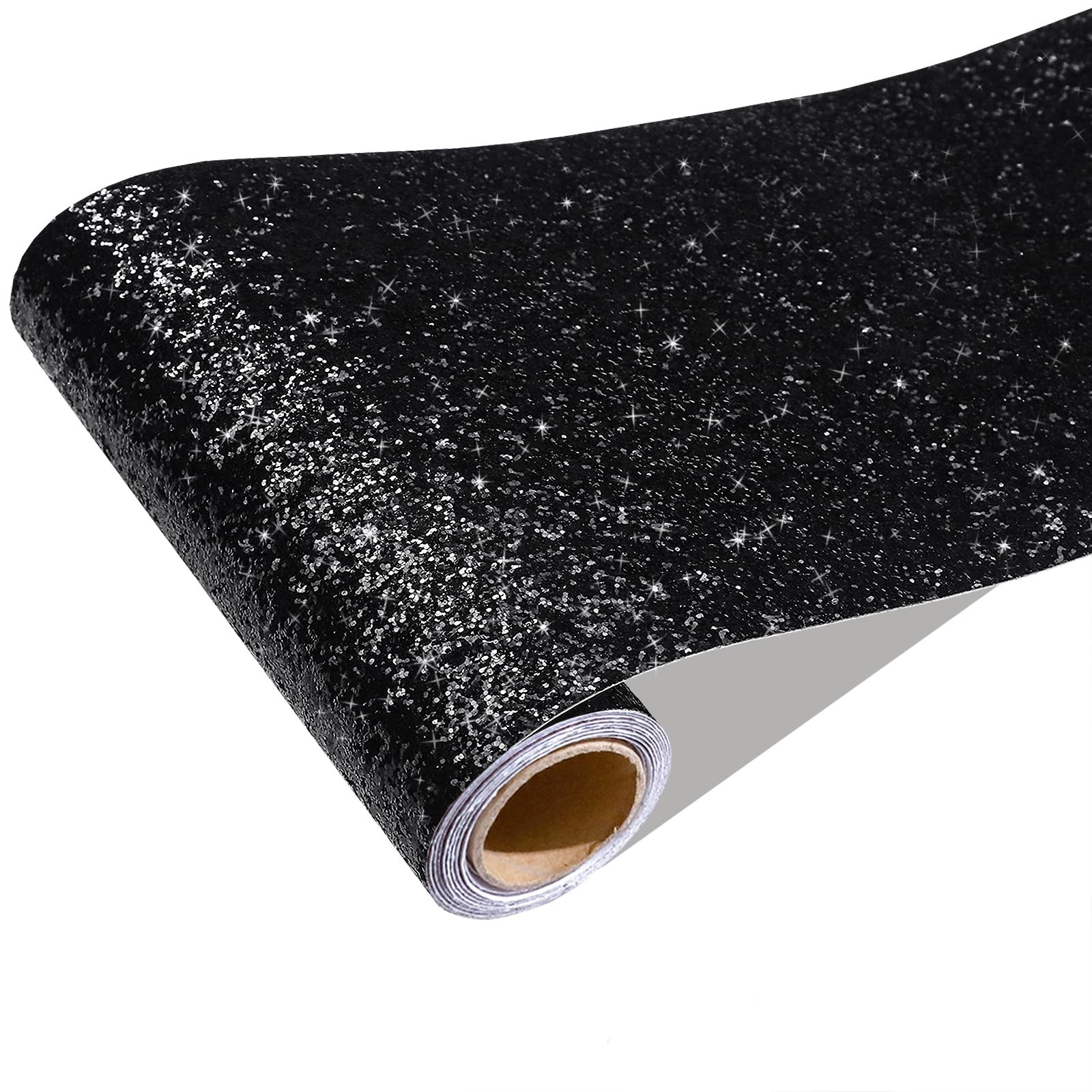CRE8TIVE 8″x80″ Black Chunky Glitter Wallpaper Border Peel 8″ x 80″,