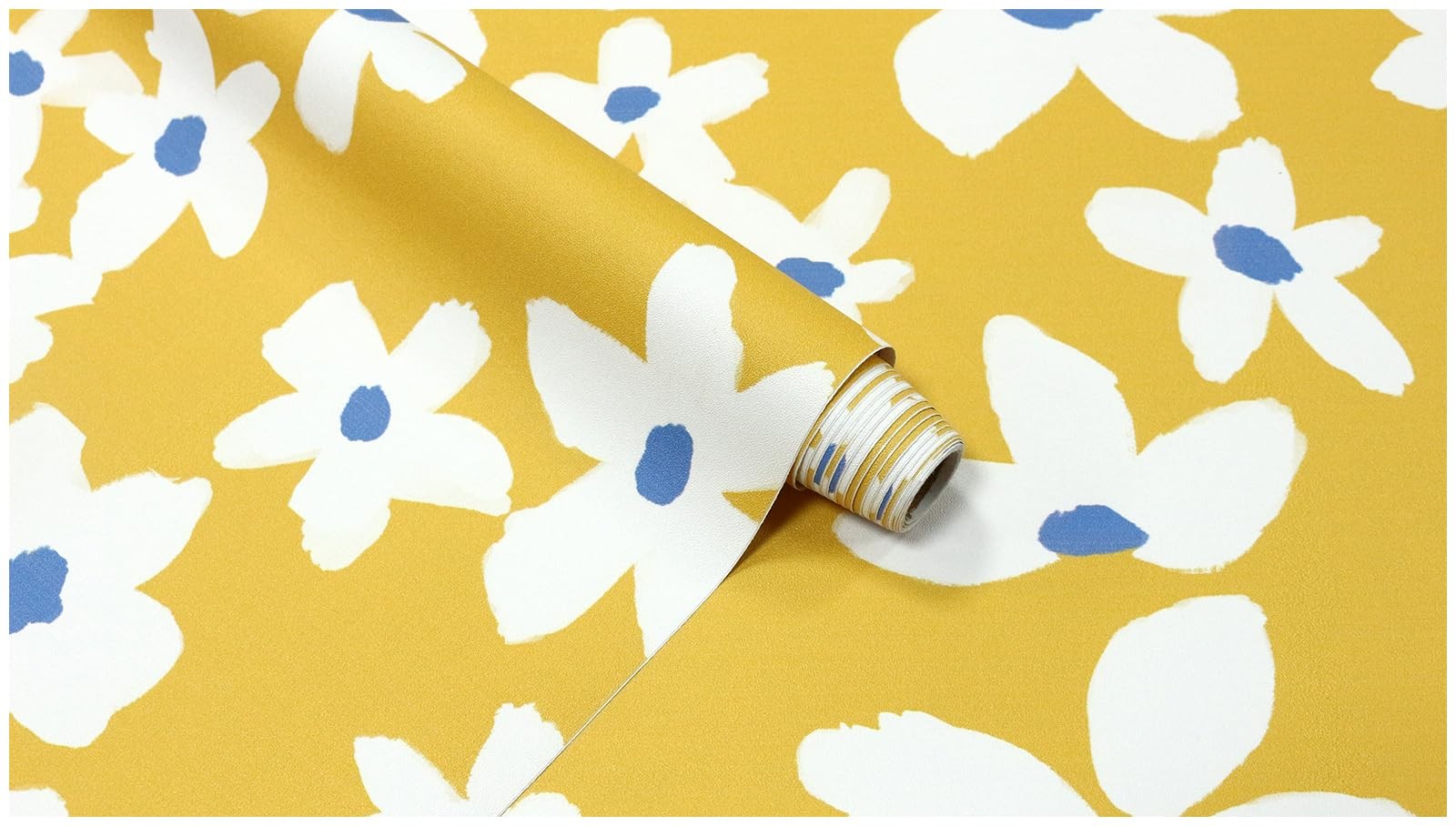 HAOKHOME Yellow Peel and Stick Wallpaper S: 17.7in x 9.8ft, Yellow/White/Blue
