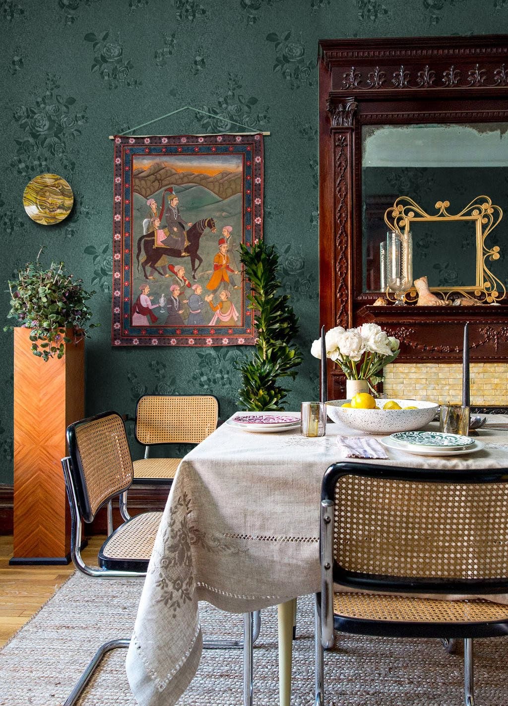 Erfoni 118″x17.7″ Dark Green Wallpaper Thicken 17.7″ x 118″,