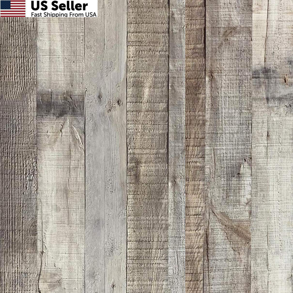 Qianglive Vintage Wood Wallpaper Rustic 17.3″ x 120″, Tan