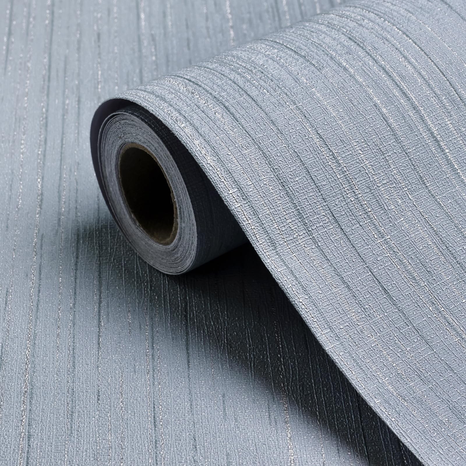 Biyoee Blue Grasscloth Peel and Stick Wallpaper A Set of 23.6″ x 480″,