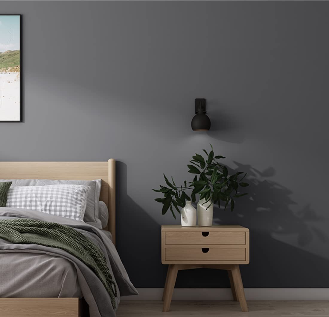 Micpolo 15.7″ x 197″ Dark Grey Wallpaper x 197″, Gray