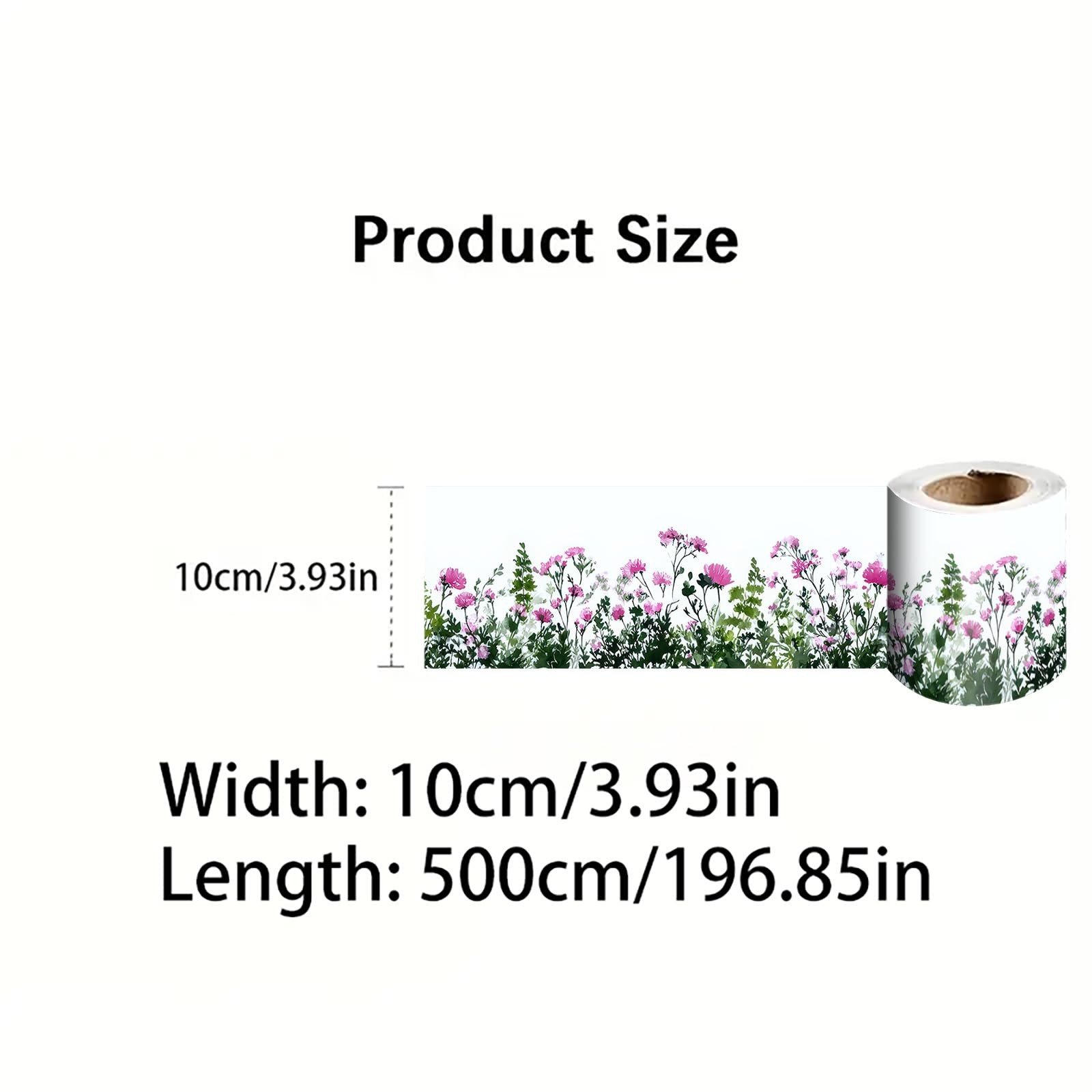 IOHEFY Pink Wildflower Wallpaper Border 196×4 Inch Peel and 4″ x 196″,