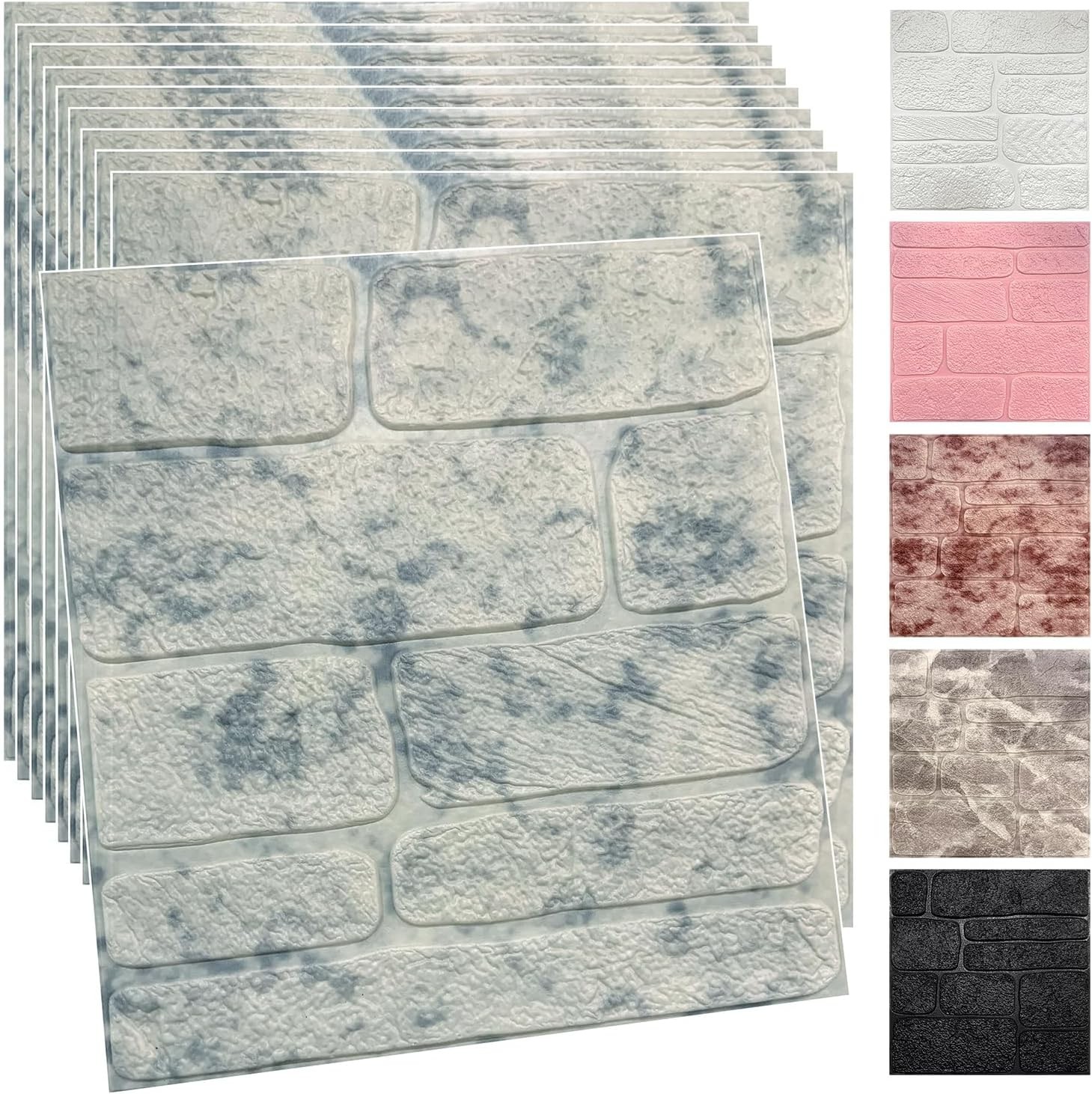 20PCS 3D Wall Panels Peel and Stick Foam 3D Brick Wallpaper Peel and Stick Faux