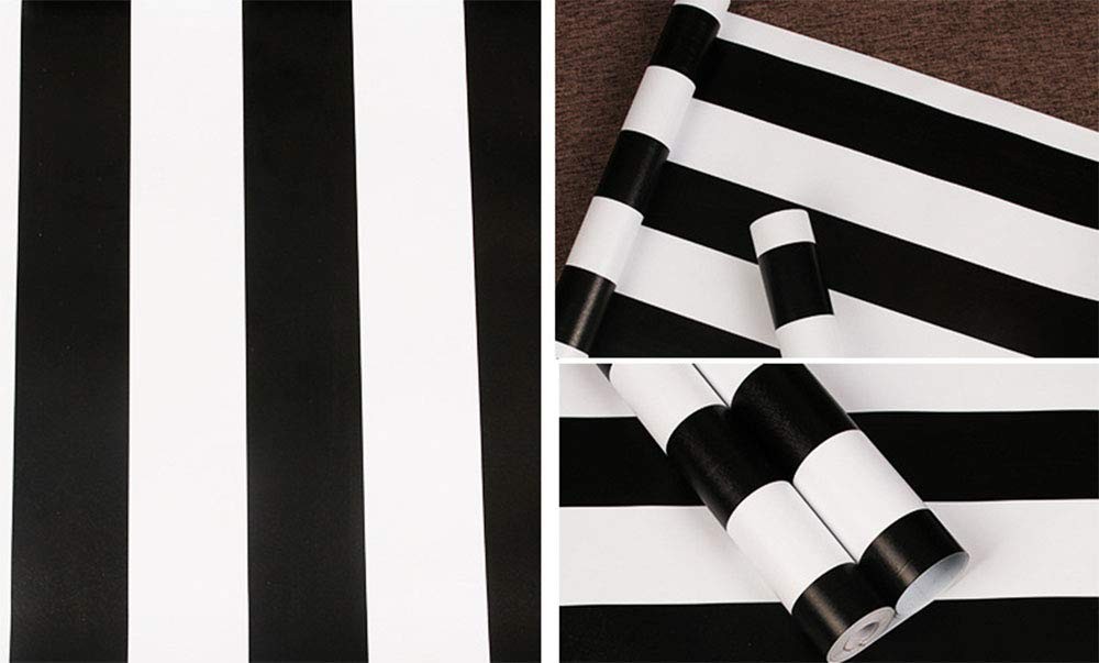 PoetryHome Self Adhesive Vinyl White Black 17.7″ x 117″, and