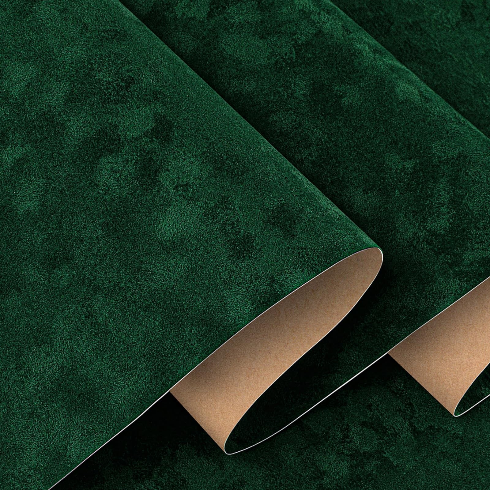 Stickyart Luxury Emerald Green Velvet Peel and Stick 12″ x 80″,