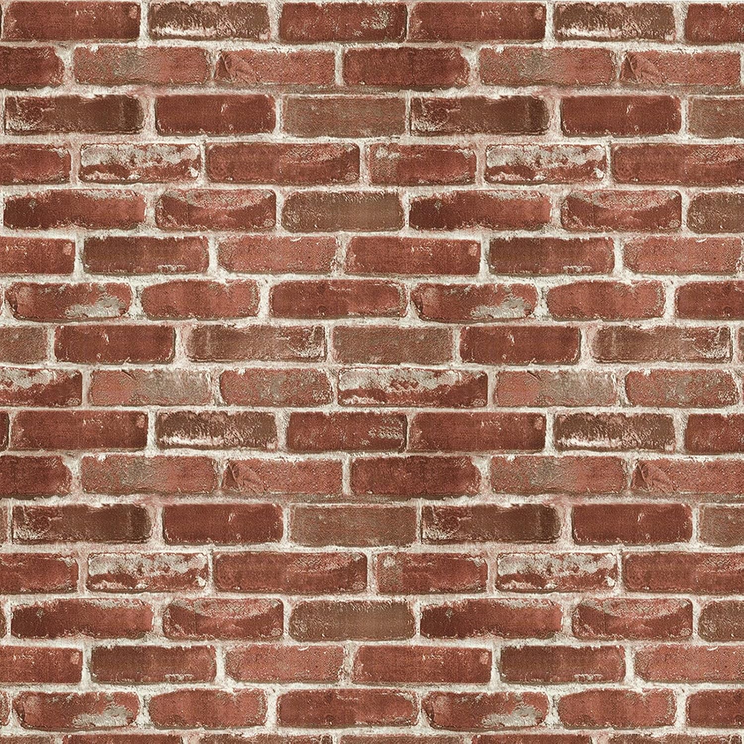 Hopeak Red Brick Wallpaper Self-Adhesive Peel and Stick 17.5 x 118,