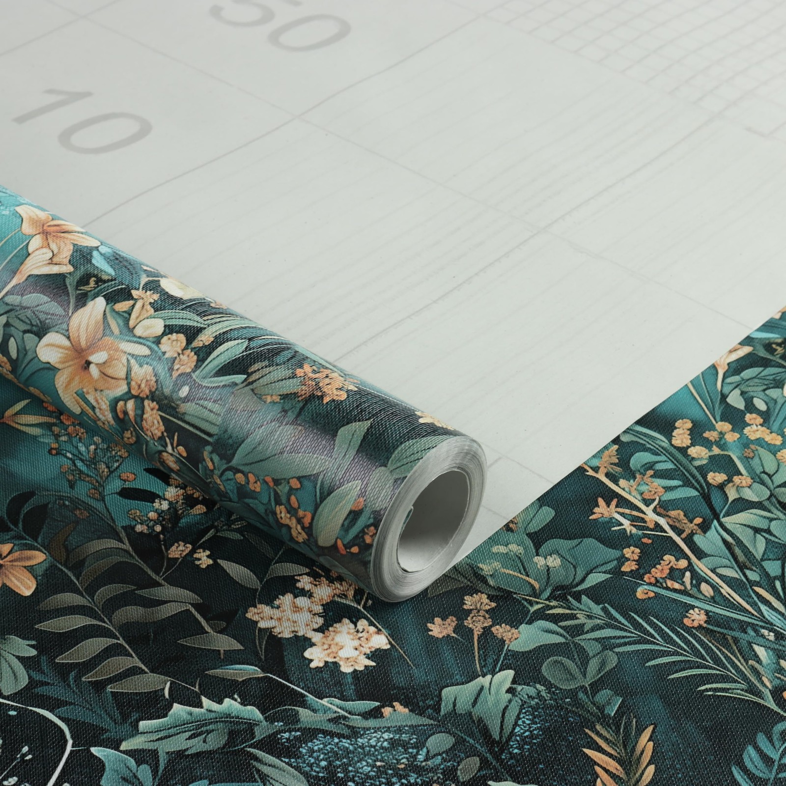 lenify Floral Peel and Stick Wallpaper Green 17.3inch x 118.1inch,