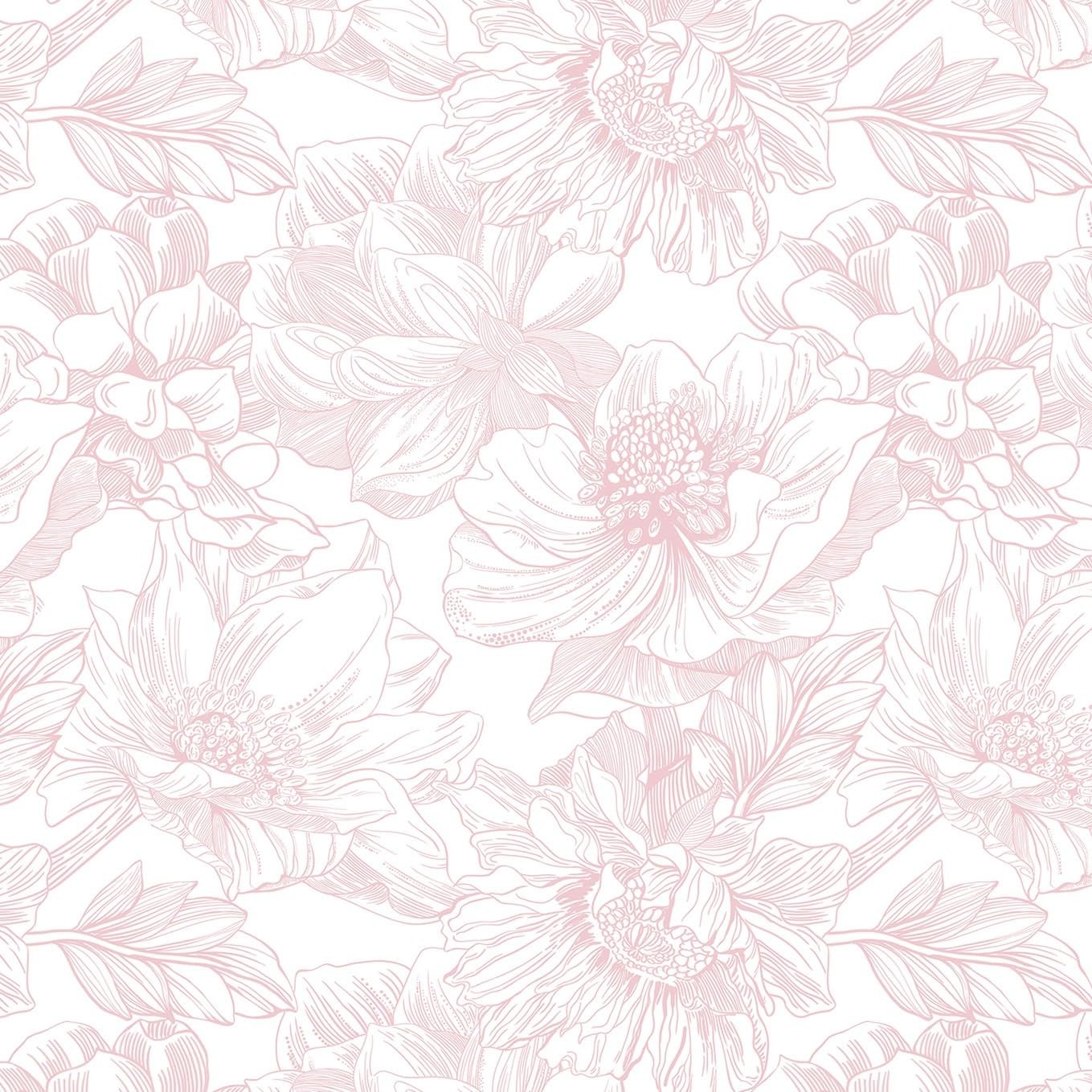 Dimoon 78.7″x17.3″ Peel and Stick Wallpaper Floral 17.3″ x 78.7″, White&Pink