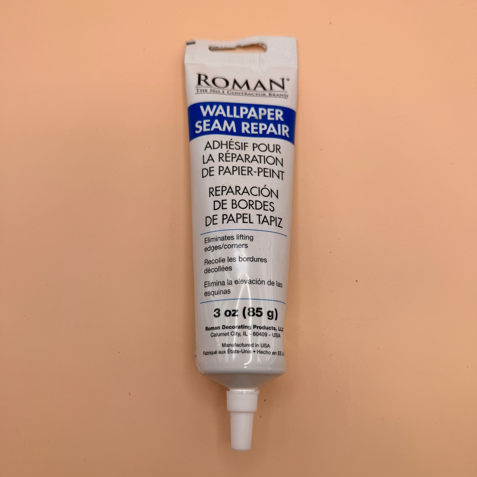 ROMAN 3 oz Seam Repair Adhesive, Sealer for Wallpaper Tears and Loose or Overla