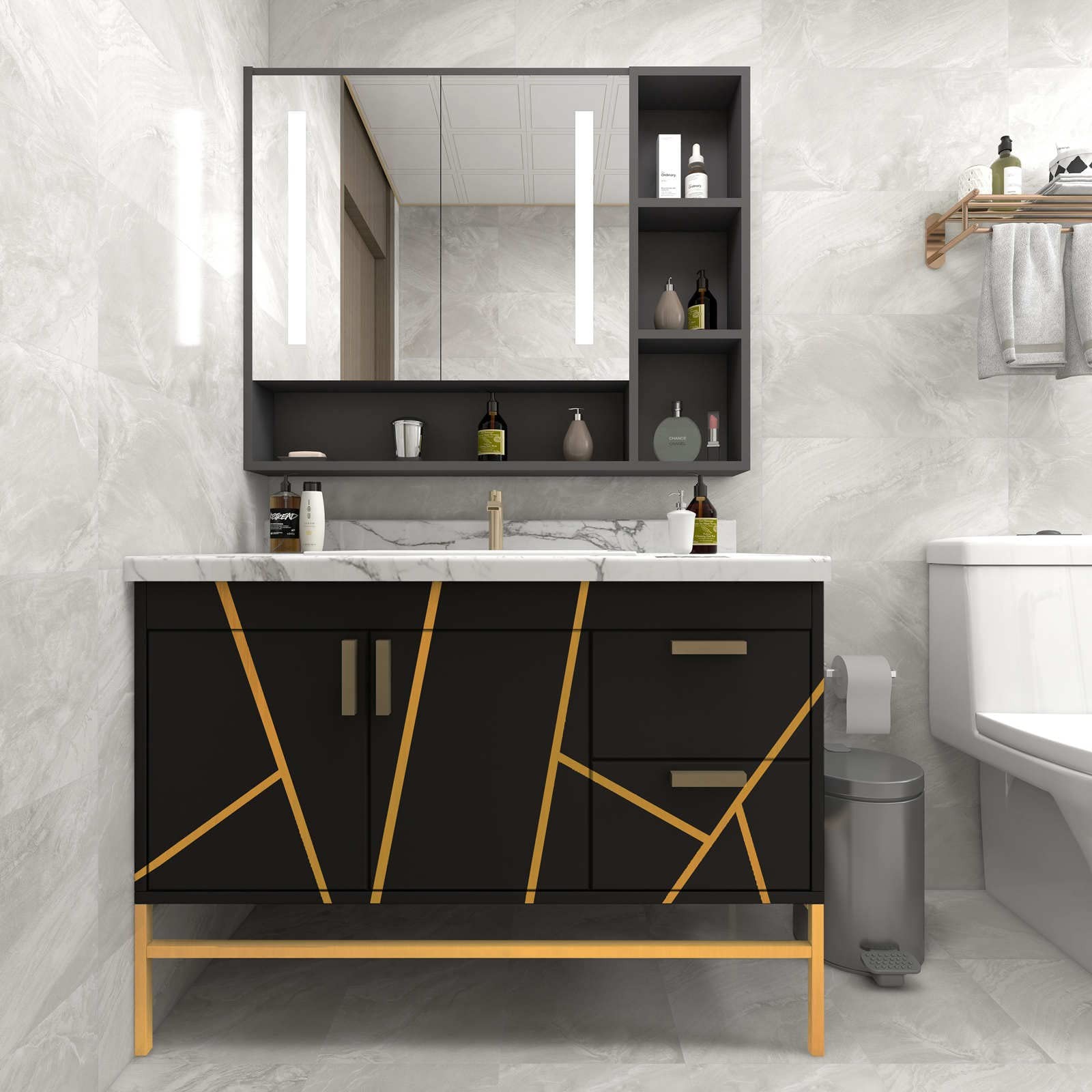 Gold Stainless Steel Wallpaper Self-Adhesive Cleanable 17.71″ X 78.7″,