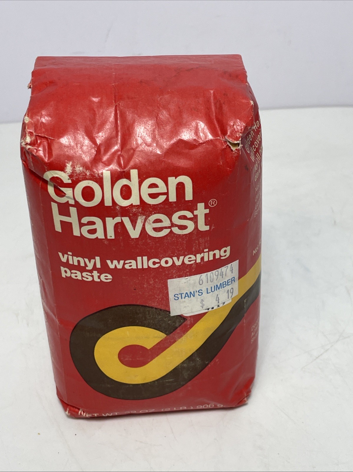 Golden Harvest Paste Vinyl Wallcovering Paste Vintage 2 Lb Sealed