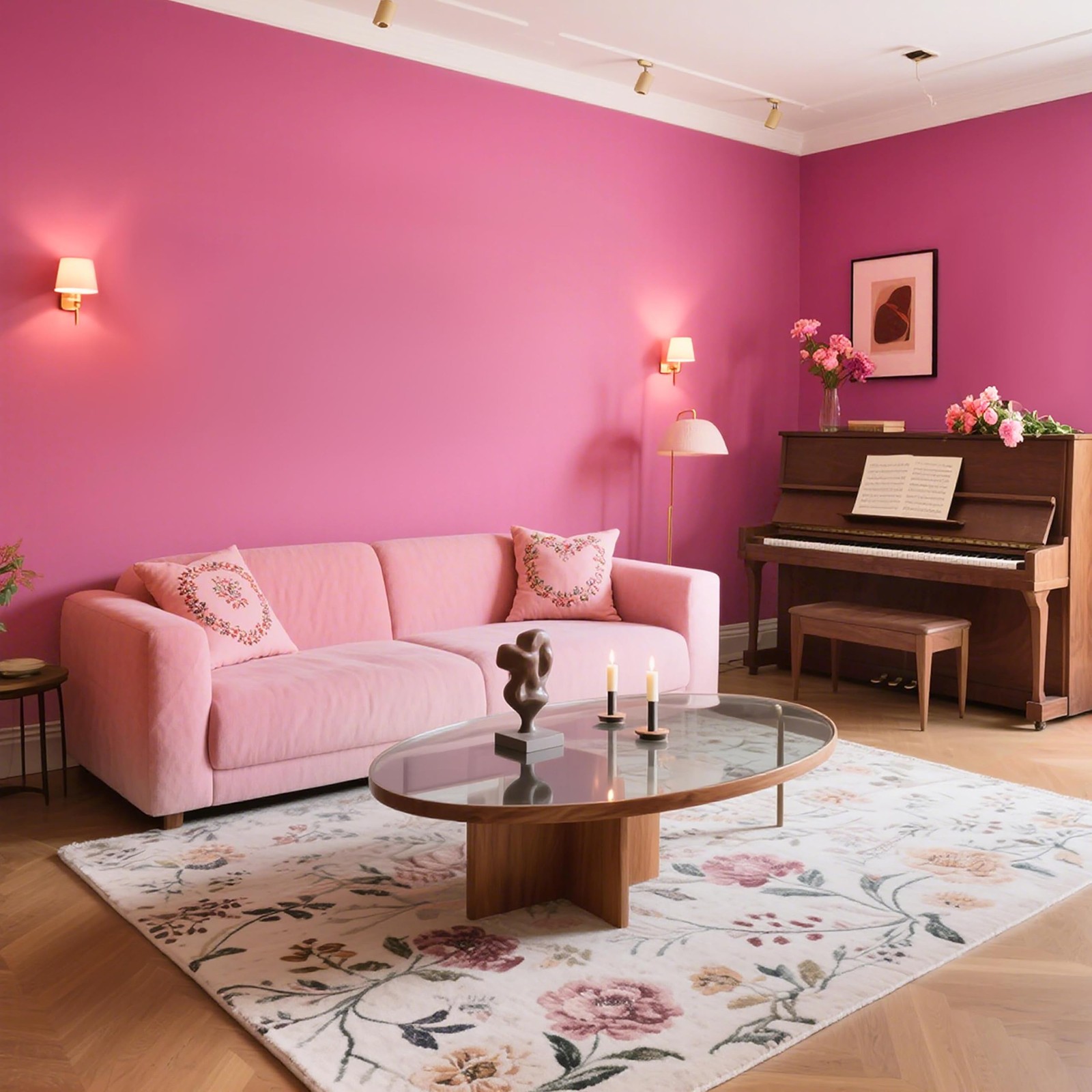 Ismoon 17.7inx197in Pink Wallpaper Peel and Stick 17.7″ x 197″, Hot