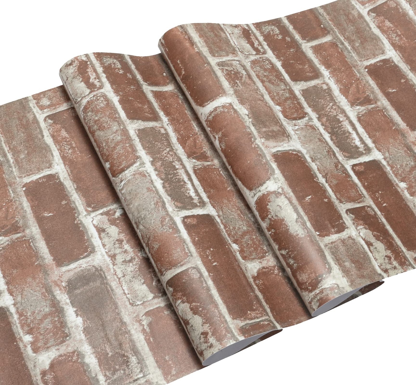 Hopeak Red Brick Wallpaper Self-Adhesive Peel and 17.5″ x 118″,