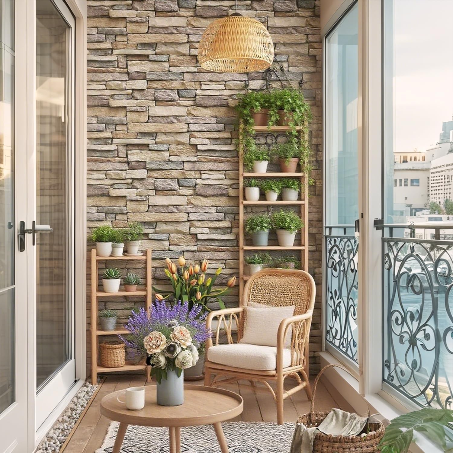 Yancorp 18″x120″ Brick Wallpaper Peel and Stick Modern 18″ x 120″, Brown