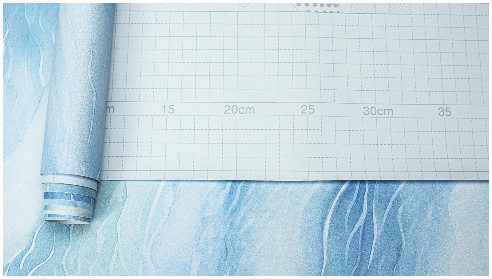 HAOKHOME Peel and Stick Wallpaper Wave Wall Paper Coastal 17.3″ x 118″, Blue