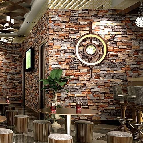MelunMer Stone Peel and Stick Wallpaper Rock 17.7 x 393", wallpaper