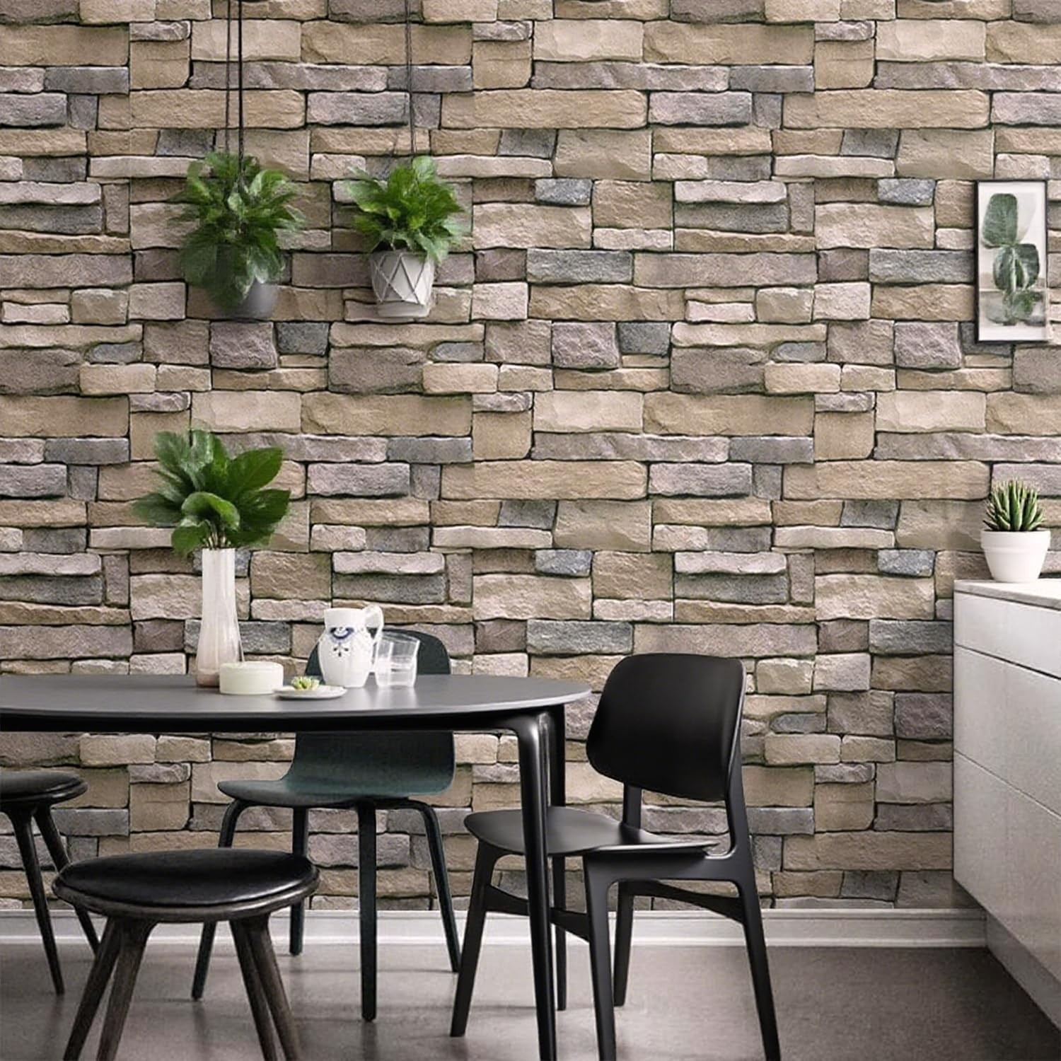 Yancorp 18″x120″ Brick Wallpaper Peel and Stick Modern 18″ x 120″, Brown