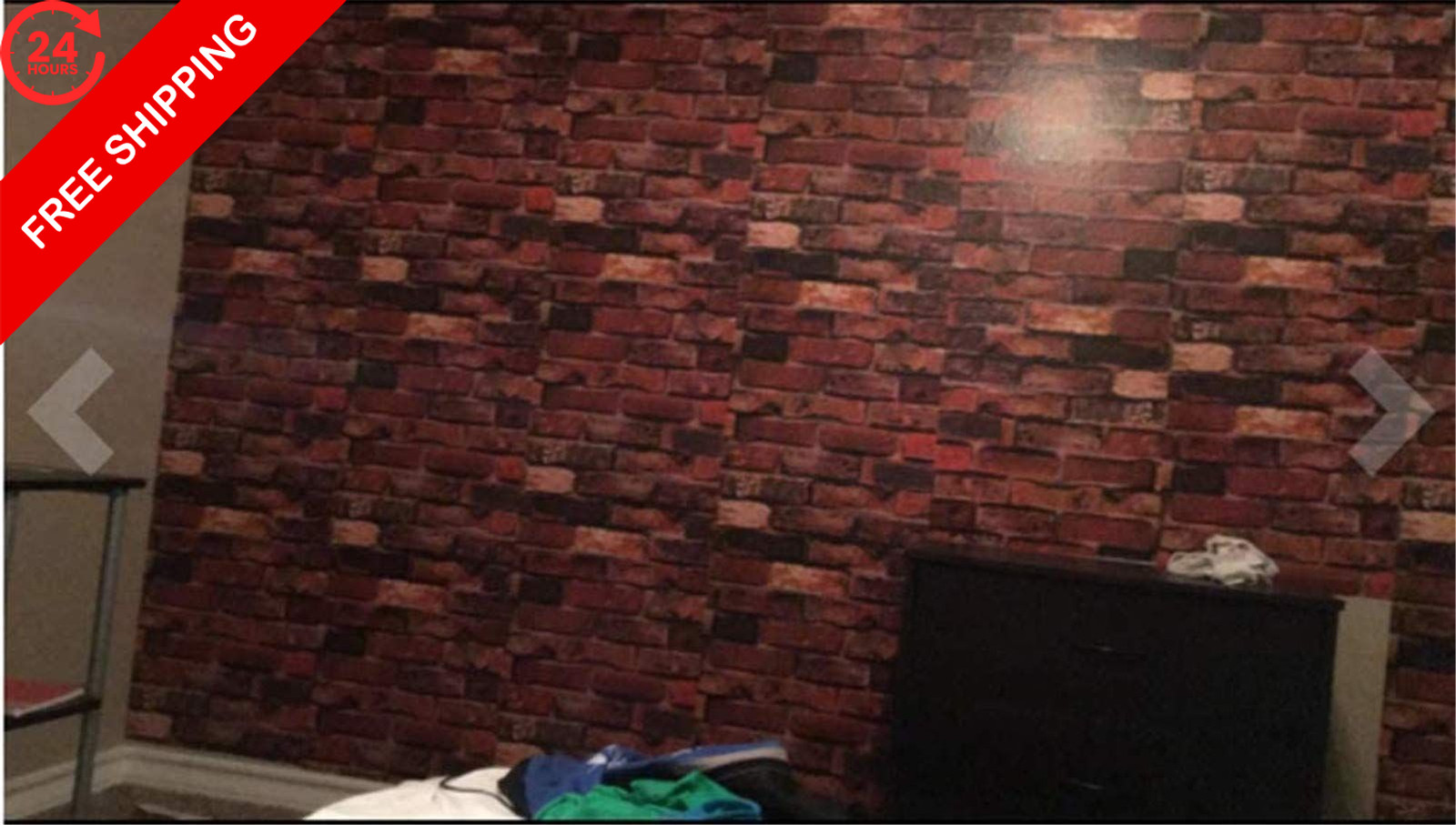 Yancorp 18″ x 120″ Brick Wallpaper Rust Red Peel x 120″,