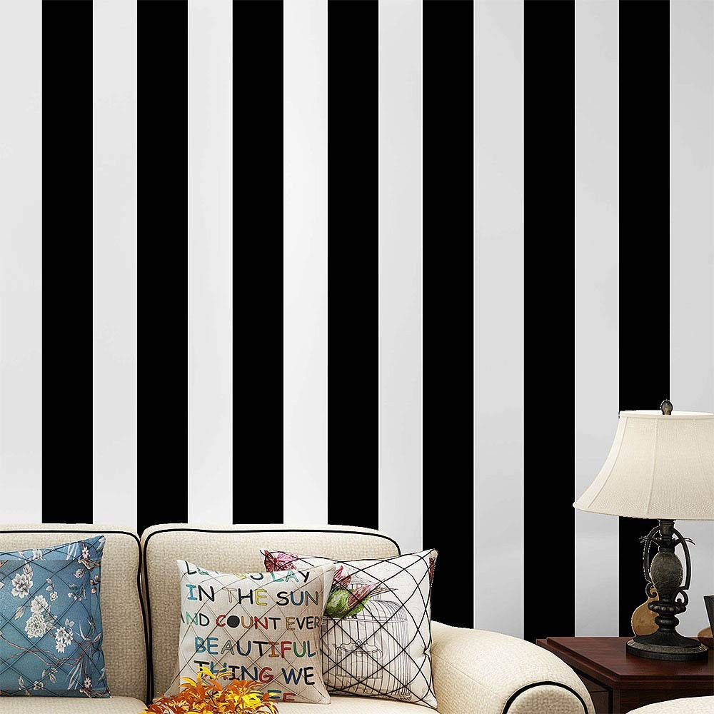 PoetryHome Self Adhesive Vinyl White Black 17.7″ x 117″, and