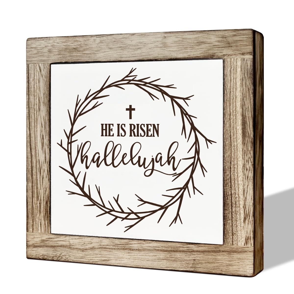 Inspirational Wood Sign, Wooden Box Signs for 5.9″L x 5.9″W, Spring Sign 15