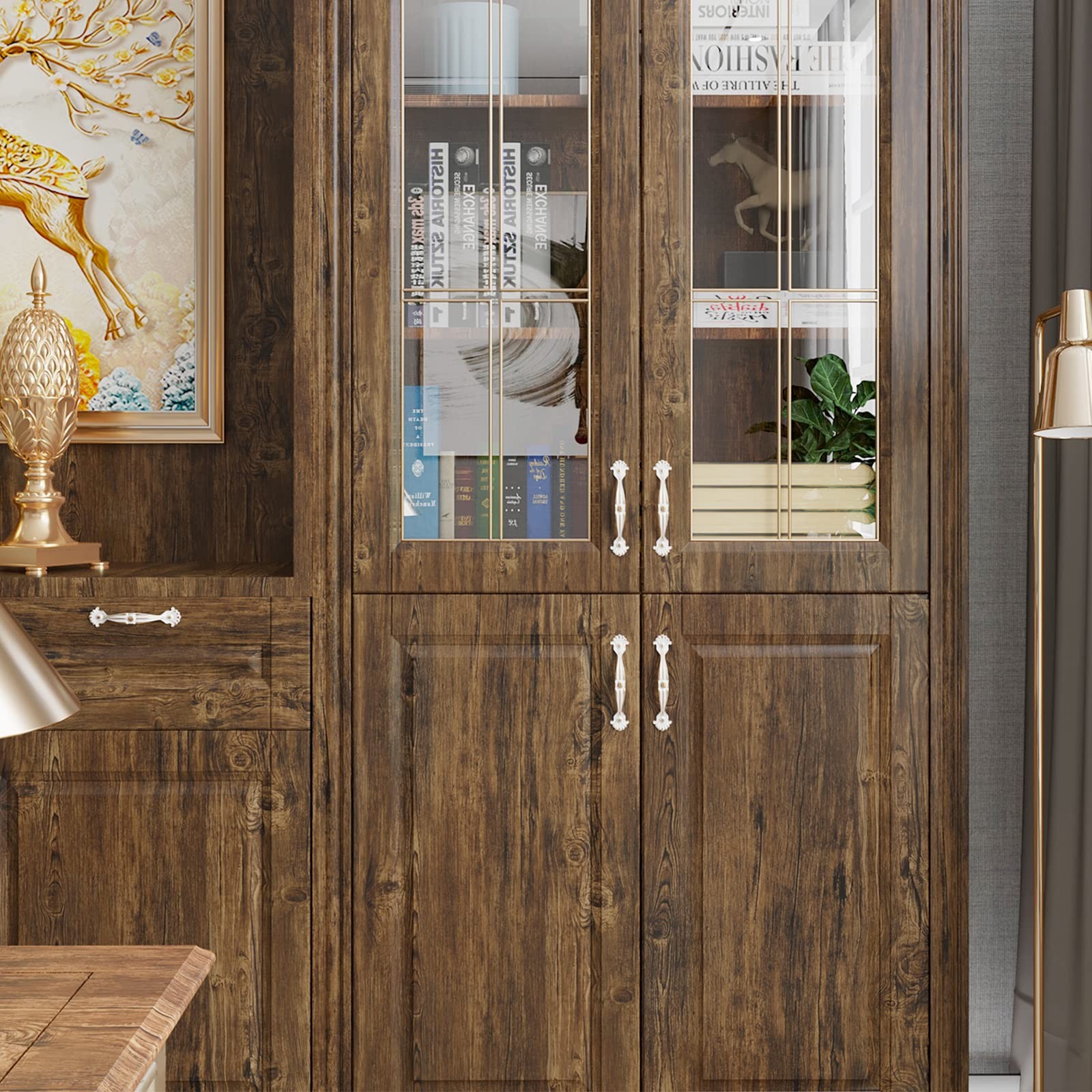 VEELIKE 15.7»x118» Thick Rustic Wood Wallpaper Peel and 15.7″ x 118″, Brown