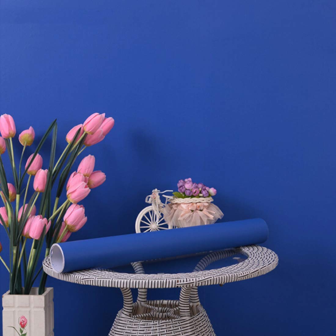 Micpolo 15.7″x118″ Blue Peel and Stick Wallpaper 15.7″ x 118″, Dark