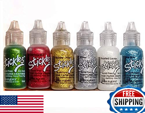 Stickles Ranger Glitter Glue: 6×0.5oz «Deck The Halls» Festive Craft Bundle