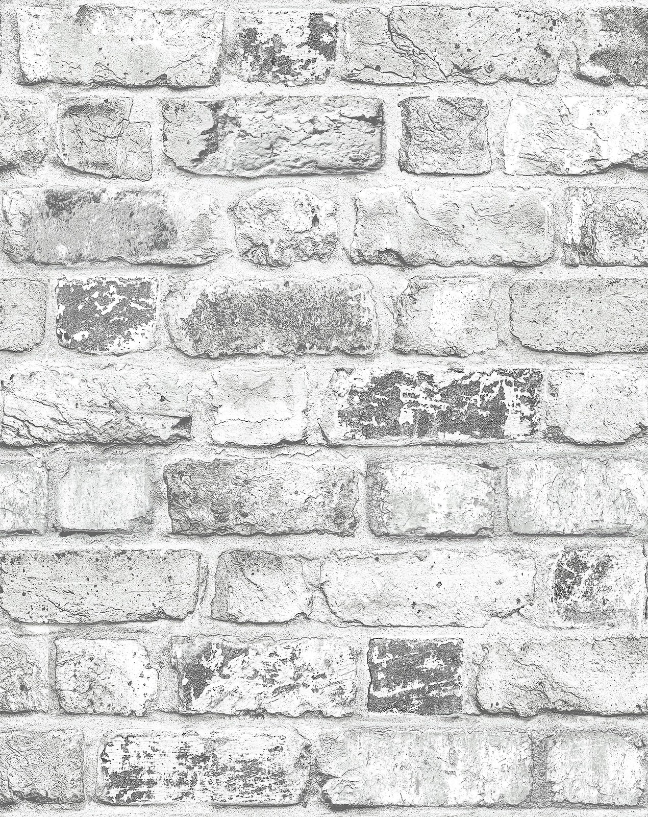 MelunMer Grey Brick Wallpaper Peel and Stick 17.3″×78.7″, Gray